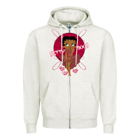 Oatmeal Heather Black Betty Boop Zipper Hoodie - artisFamous