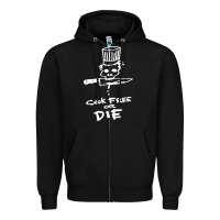 Black bourdain cook free or die Zipper Hoodie - artisFamous