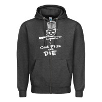 Charcoal Heather bourdain cook free or die Zipper Hoodie - artisFamous