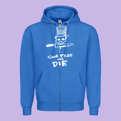 Bourdain Cook Free Or Die Zipper Hoodie Designed By Artisfamous