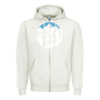 Oatmeal Heather busch latte Zipper Hoodie - artisFamous