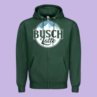 Busch Latte Zipper Hoodie Designed By Artisfamous