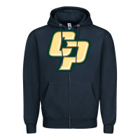 Navy Cal Poly CP Zipper Hoodie - artisFamous