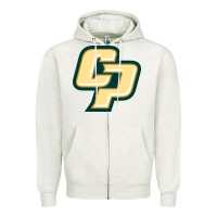 Oatmeal Heather Cal Poly CP Zipper Hoodie - artisFamous