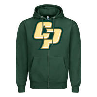Sports Green Cal Poly CP Zipper Hoodie - artisFamous