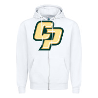 White Cal Poly CP Zipper Hoodie - artisFamous