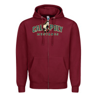 Burgundy cal poly mustangs Zipper Hoodie - artisFamous