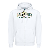 White cal poly mustangs Zipper Hoodie - artisFamous