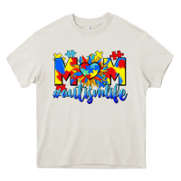 Cream Mom Autism life Heavy Core Tee - CowGirlArtShop