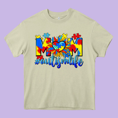 Mom Autism Life Heavy Core Tee Designed By Cowgirlartshop