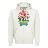 Oatmeal Heather Scooby Doo merry christmas Zipper Hoodie - artisFamous