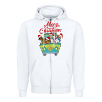 White Scooby Doo merry christmas Zipper Hoodie - artisFamous