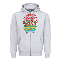 Heather Grey Scooby Doo merry christmas Zipper Hoodie - artisFamous