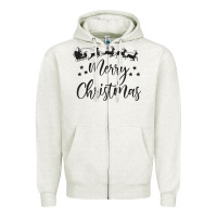Oatmeal Heather merry christmas Zipper Hoodie - artisFamous
