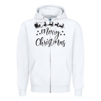 White merry christmas Zipper Hoodie - artisFamous