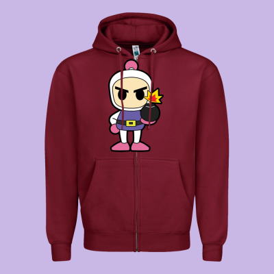 Bomberman Zipper Hoodie Designed By Artisfamous
