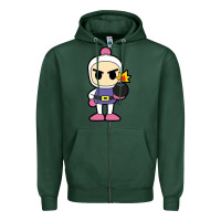 Sports Green bomberman Zipper Hoodie - artisFamous