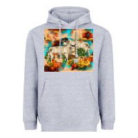 Heather Grey fall charolais bulls Heavyweight Hoodie - RanaPortraitStore
