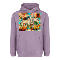 Lavender fall charolais bulls Heavyweight Hoodie - RanaPortraitStore