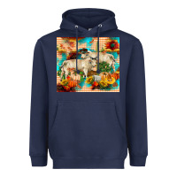 Navy fall charolais bulls Heavyweight Hoodie - RanaPortraitStore