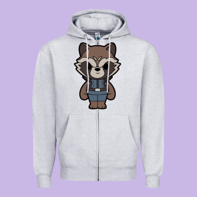 Rocket Racoon Chibi Zipper Hoodie Designed By Artisfamous