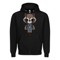 Black rocket racoon chibi Zipper Hoodie - artisFamous