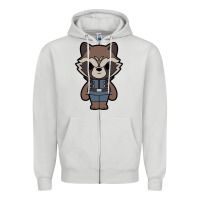 Dove Grey rocket racoon chibi Zipper Hoodie - artisFamous