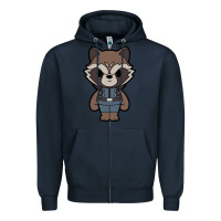Navy rocket racoon chibi Zipper Hoodie - artisFamous