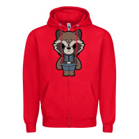 Red rocket racoon chibi Zipper Hoodie - artisFamous