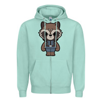Seafoam rocket racoon chibi Zipper Hoodie - artisFamous