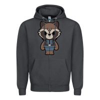 Smoke rocket racoon chibi Zipper Hoodie - artisFamous