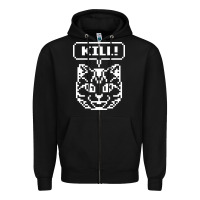 Black kill no more heroes cat Zipper Hoodie - artisFamous