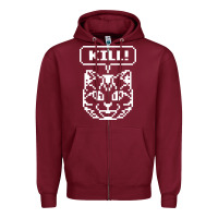Burgundy kill no more heroes cat Zipper Hoodie - artisFamous