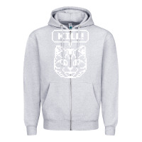 Heather Grey kill no more heroes cat Zipper Hoodie - artisFamous