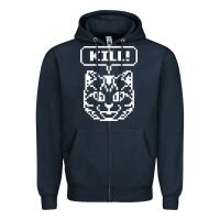 Navy kill no more heroes cat Zipper Hoodie - artisFamous