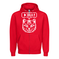 Red kill no more heroes cat Zipper Hoodie - artisFamous