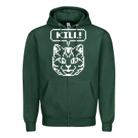 Sports Green kill no more heroes cat Zipper Hoodie - artisFamous