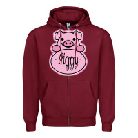Burgundy pig piggy costume Zipper Hoodie - artisFamous