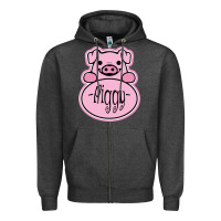 Charcoal Heather pig piggy costume Zipper Hoodie - artisFamous
