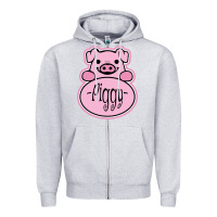Heather Grey pig piggy costume Zipper Hoodie - artisFamous