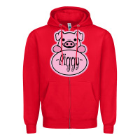 Red pig piggy costume Zipper Hoodie - artisFamous