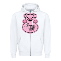 White pig piggy costume Zipper Hoodie - artisFamous