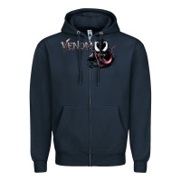 Navy VENOM THE MOVIE Zipper Hoodie - artisFamous