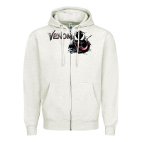 Oatmeal Heather VENOM THE MOVIE Zipper Hoodie - artisFamous
