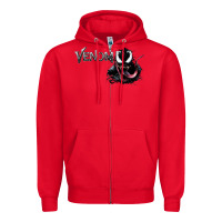 Red VENOM THE MOVIE Zipper Hoodie - artisFamous