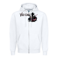 White VENOM THE MOVIE Zipper Hoodie - artisFamous