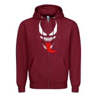 Burgundy VENOM THE MOVIE Zipper Hoodie - artisFamous