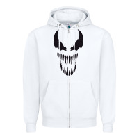 White VENOM THE MOVIE Zipper Hoodie - artisFamous
