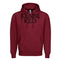 Burgundy ICE NINE KILLS Zipper Hoodie - artisFamous
