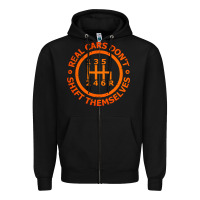 Black real cars dont shift themselves Zipper Hoodie - artisFamous